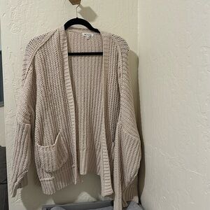 Cozy oversized beige sweater / cardigan, size small/medium, miracle brand